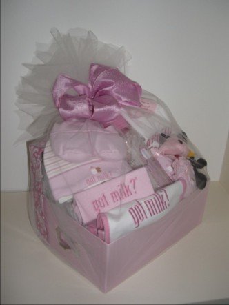 Baby Gift Basket 10 pc 'Got Milk' - Girls