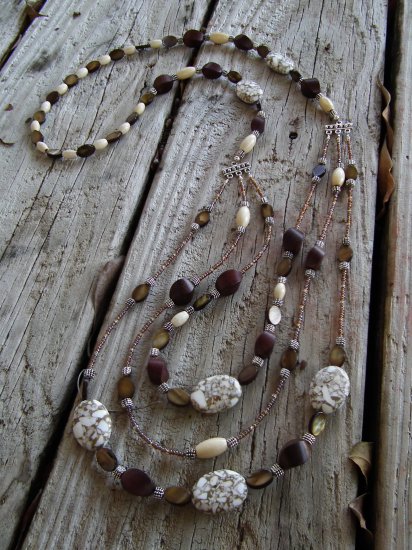 Triple Strand Howlite necklace- SOLD