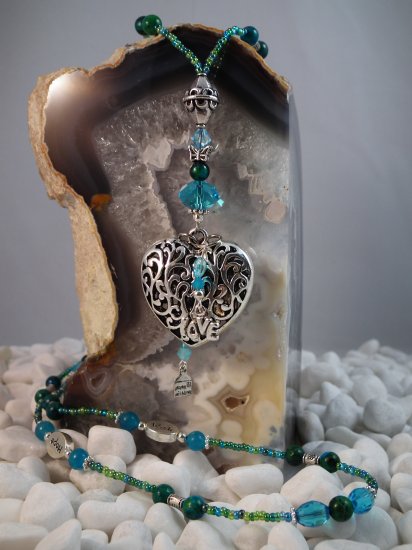 ***SOLD*** Blue Jade Heart Pendant
