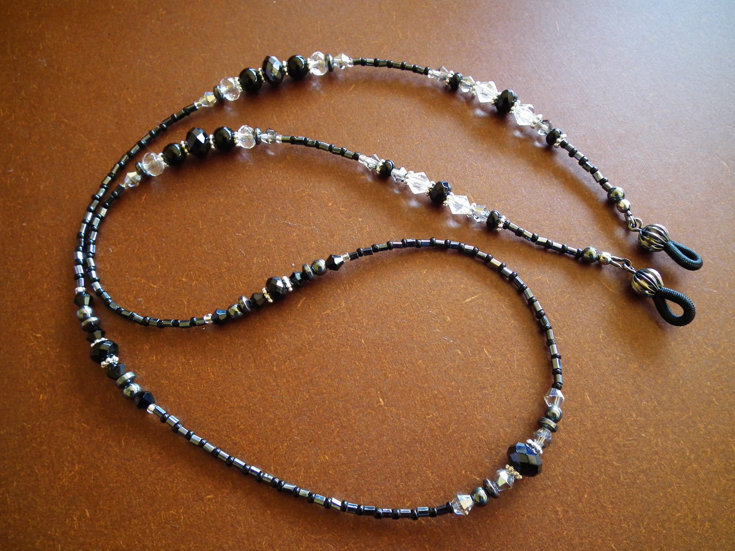 ***SOLD*** Onyx and Hematite Eyeglass Chain