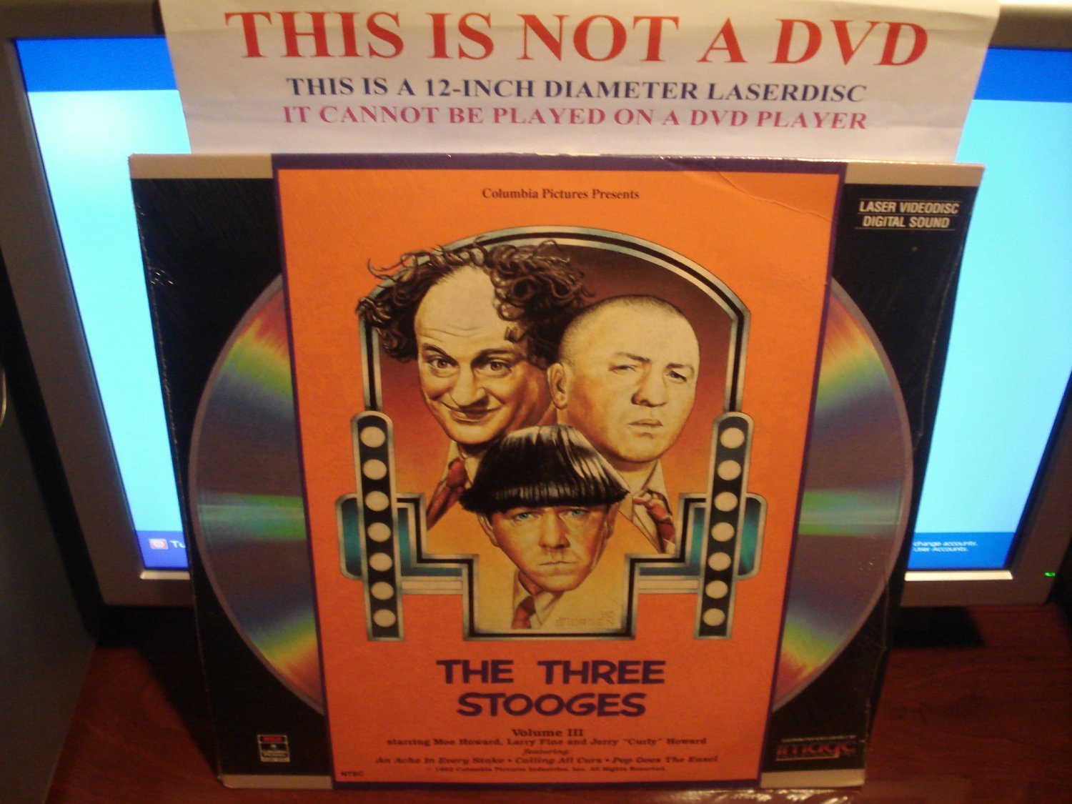 Laserdisc THE THREE STOOGES: VOLUME III 1982 Moe Howard FS LD