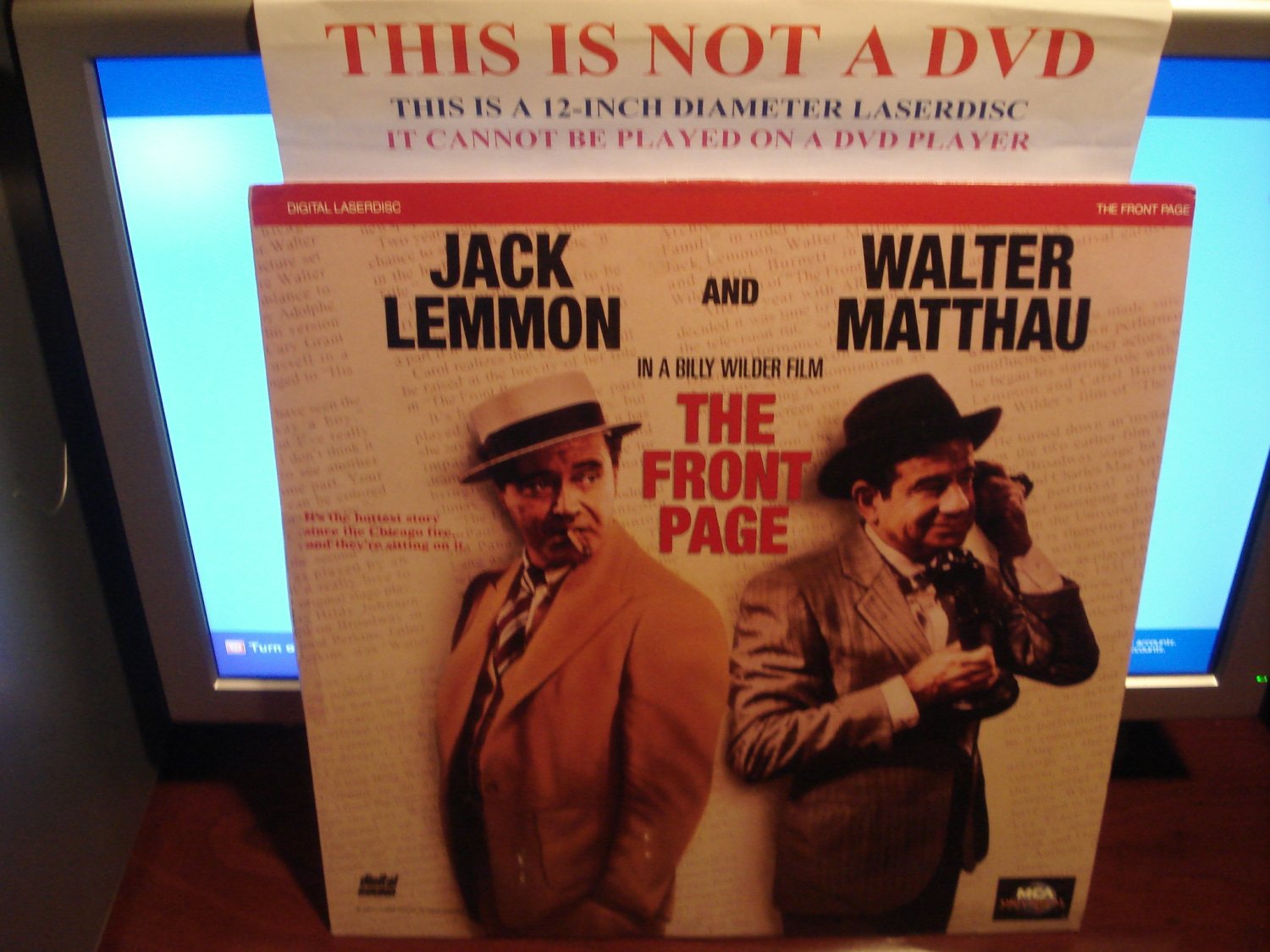 Laserdisc THE FRONT PAGE (1974) Jack Lemmon Walter Matthau FS Classic LD