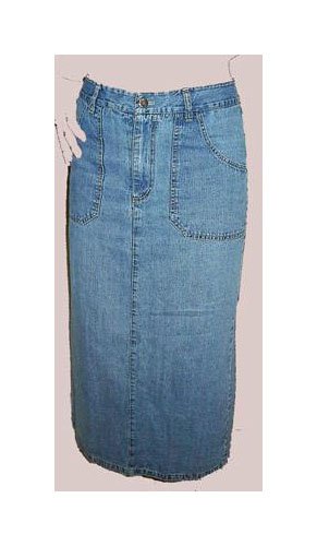 Great PARIS BLUES Long Denim Skirt size 7 BEAUTIFUL