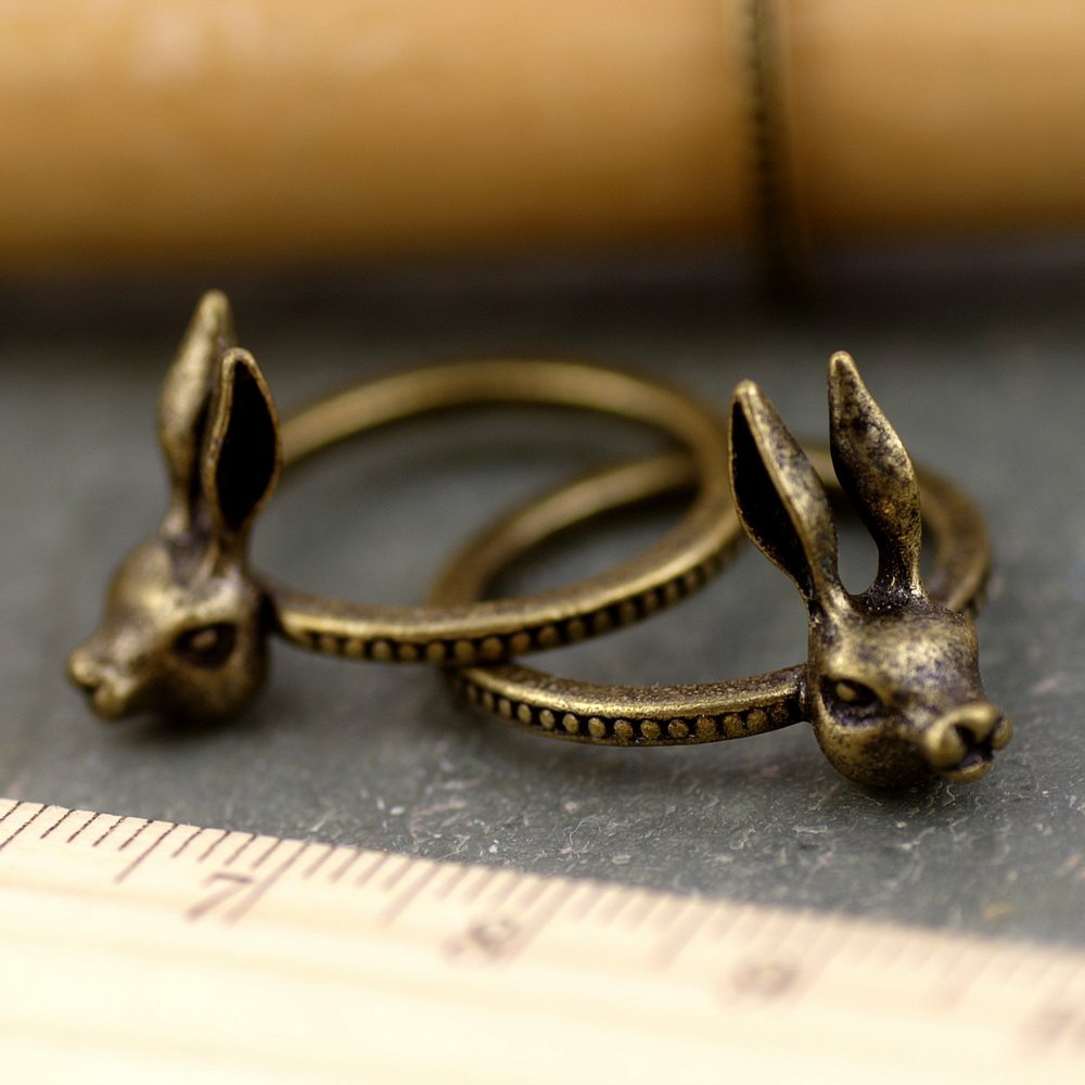 Cute Rabbit Vintaged Bronze Bunny Ring Accessorize d05