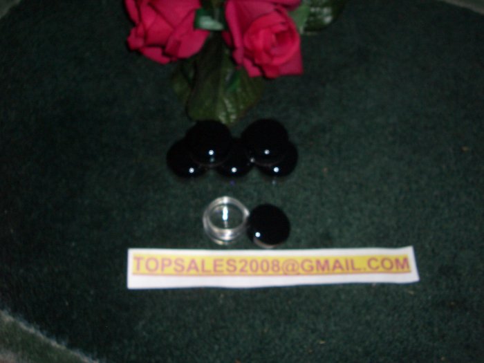 LOT OF 100 COSMETIC JAR - BLACK CAP - 5 GRAM PLUS *FREE LABELS