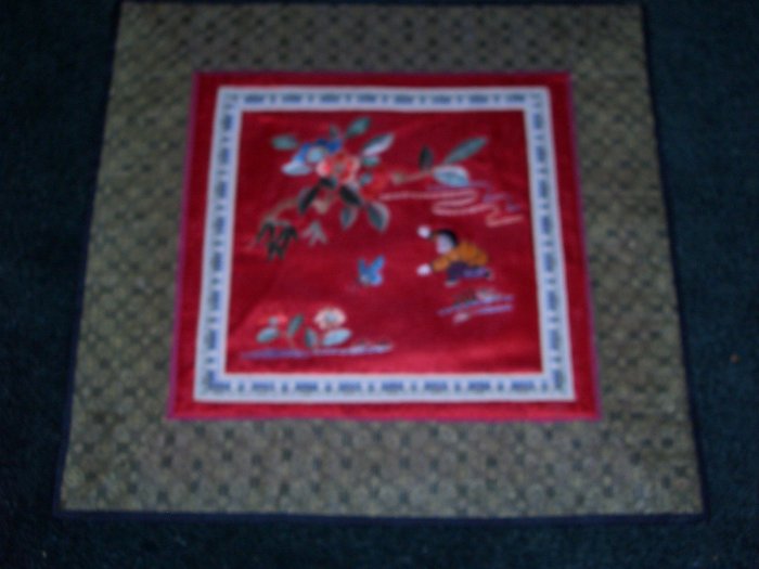Square Tapestry with butterfly & flowers & child *** FREE SHIPPING ***