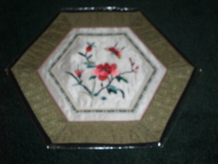 HEXAGON Tapestry with Butterfly & Flowers *** FREE SHIPPING ***