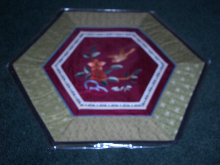 HEXAGON Tapestry with BIRD & FLOWERS *** FREE SHIPPING ***