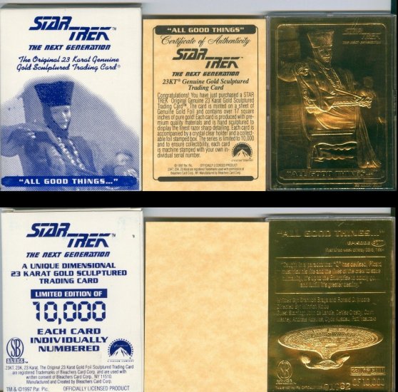 Star Trek "Q" 23k Gold Trading Card LIMITED EDITION AND NUMBERED