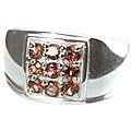 MTristaN Mens Garnet and Pure Sterling Silver Ring