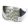 MTristaN Mens White Topaz and Pure Sterling Silver Ring