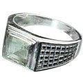 MTristaN Mens Art Deco Ring Green Amethyst
