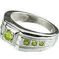 MTristaN Mens Hercules Ring Peridot