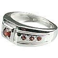 MTristaN Mens Hercules Ring Garnet