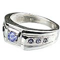 MTristaN Mens Hercules Ring Water Sapphire