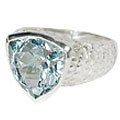 MTristaN Mens Pyramid Ring Blue Topaz