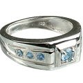 MTristaN Mens Hercules Ring Blue Topaz