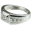 MTristaN Mens Hercules Ring White Topaz