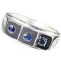 MTristaN Mens Trinity Ring Sapphire