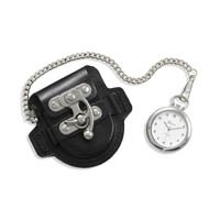 Men's Fashion Pocket Watch with Black Leather Case