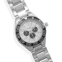 Men's Silver Tone Fashion Watch with Black Dial
