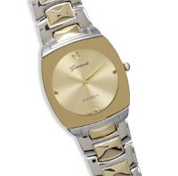 Men's Two Tone Fashion Watch with Gold Tone Face