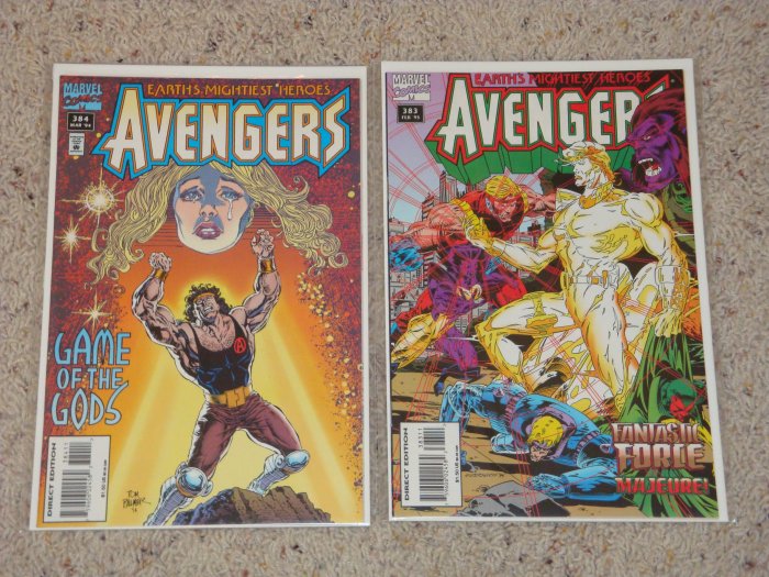 Marvel Avengers 383-384 NM, Error on Cover Date