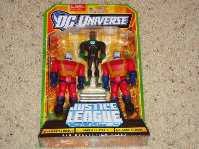 Justice League Unlimited Green Lantern and Manhunter Robot Fan Collection 3 Pack