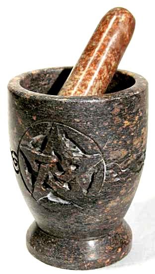 Stone Pentagram Mortar And Pestle
