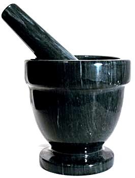 Black Marble Mortar and Pestle