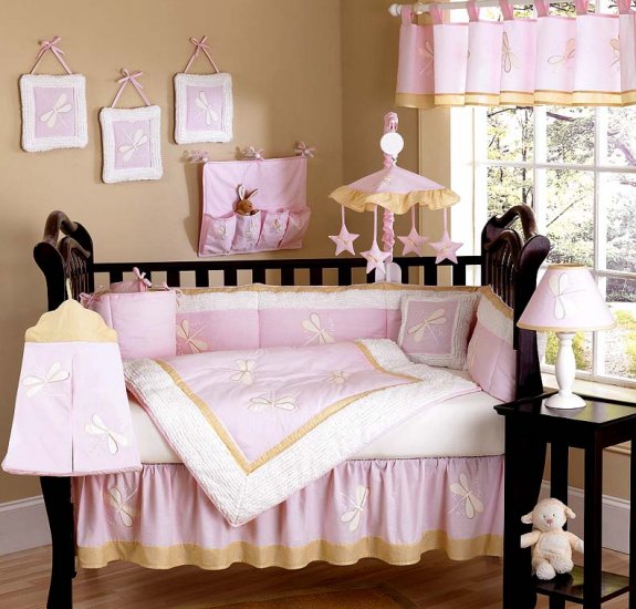 DESIGNER DISCOUNT DRAGONFLY BABY CRIB BEDDING 9 PC SET