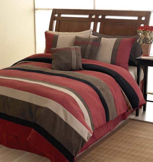 BRIC MICROSUEDE QUEEN DUVET COMFORTER COVER BEDDING SET
