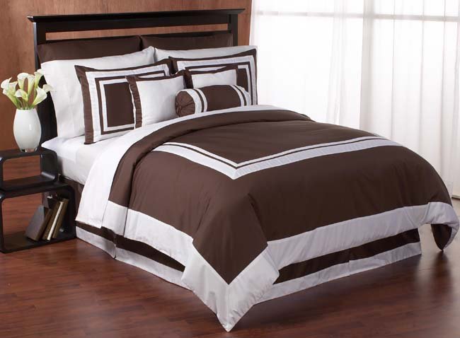 7 pc QUEEN SIZE BEDDING HOTEL DUVET COMFORTER COVER SET Item#5