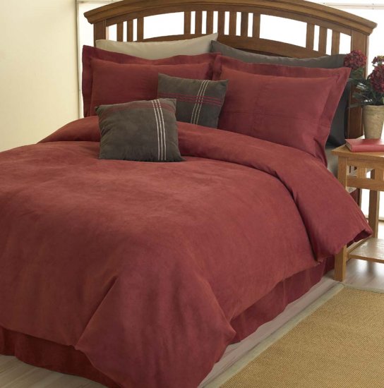 MESA MICROSUEDE QUEEN DUVET COMFORTER COVER 4p BEDDING#11