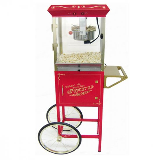 NEW ANTIQUE STYLE POPCORN POPPER MACHINE MAKER & CART
