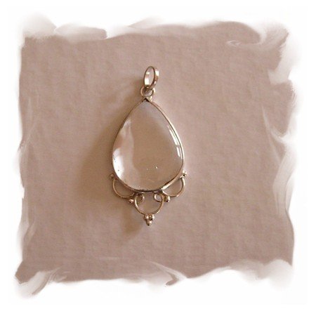 White Topaz Quartz Pendant