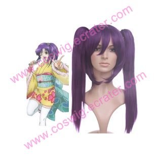 Purple 45cm Gintama-Terakado Tsu Nylon Halloween Cosplay wig