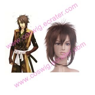 Hakuouki Shinsengumi Kitan Okita Souji Brown 35cm Nylon Halloween Cosplay wig