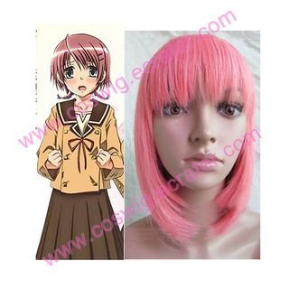 Hitohira pink Halloween Cosplay wig