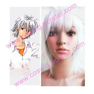 Kingdom of Warriors Neon Genesis Evangelion Ayanami Rei white Halloween Cosplay Wig