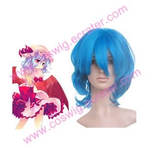 Deep Blue 40cm Touhou Project Remilia Scarlet Nylon Halloween Cosplay Wig