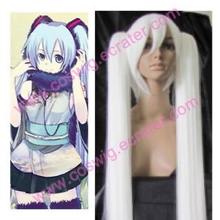 White 110cm Vocaloid Hatsune Miku Halloween Cosplay Wig