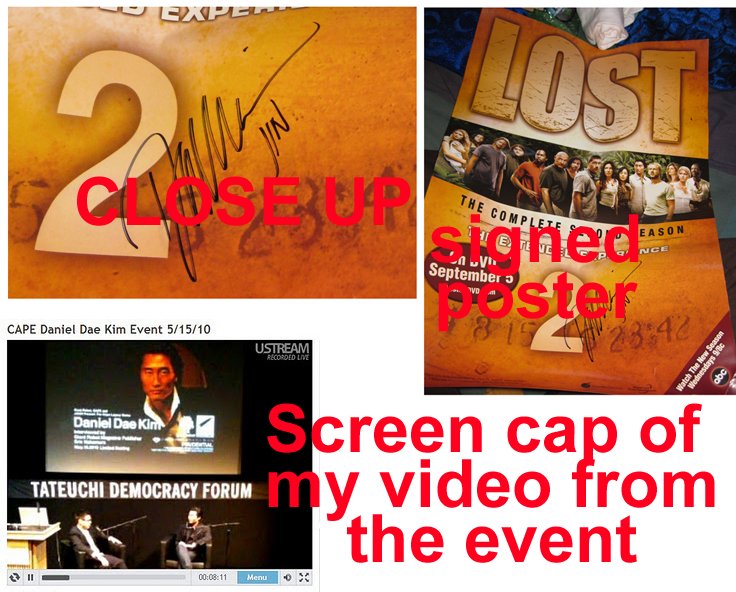 RARE LOST mini Season 2 DVD Poster - SIGNED BY ACTOR DANIEL DAE KIM-JIN!!