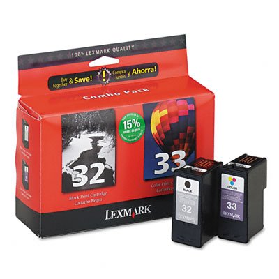 New Genuine Lexmark 32/33 Black + Color Ink Cartridges