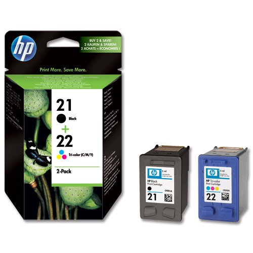 New Genuine HP 21 + 22 Combo Ink Cartridges