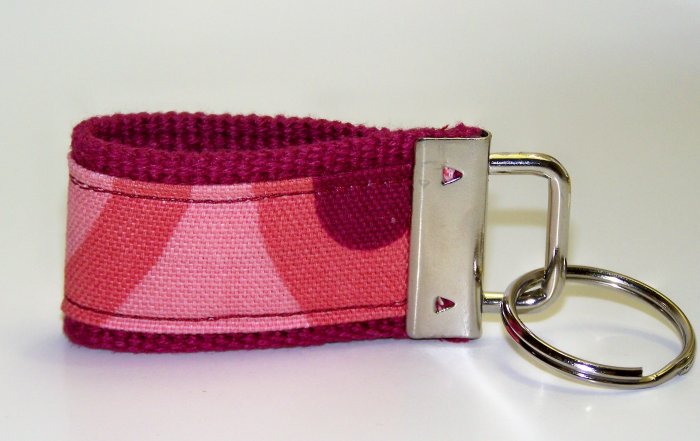 Burgundy with Burgundy Circles~Mini Finger Key FOB