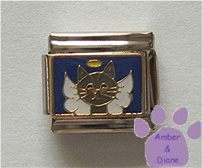 Angel Cat Italian Charm - Kitten with Wings and a Halo