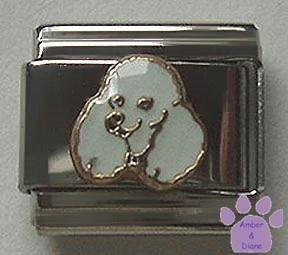 Adorable White Poodle Dog Italian Charm