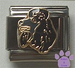 Gorgeous Black Poodle Dog Italian Charm