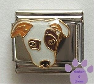 Jack Russell Terrier Italian Charm with Large Eye Patch